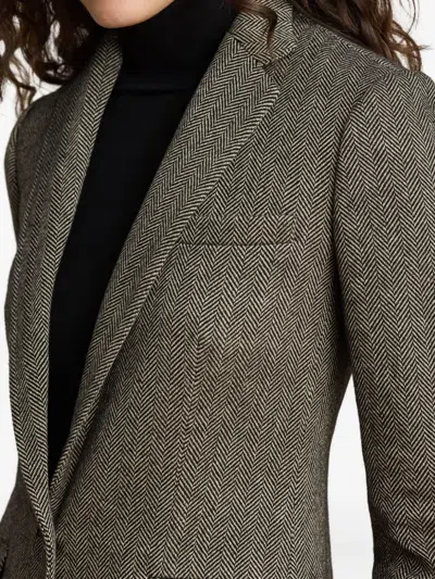 Ralph Lauren Herringbone Single-button Blazer In Multi