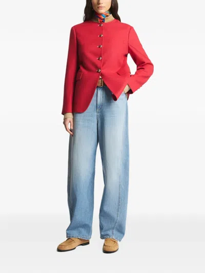 Fay Button-up Jacket In Red