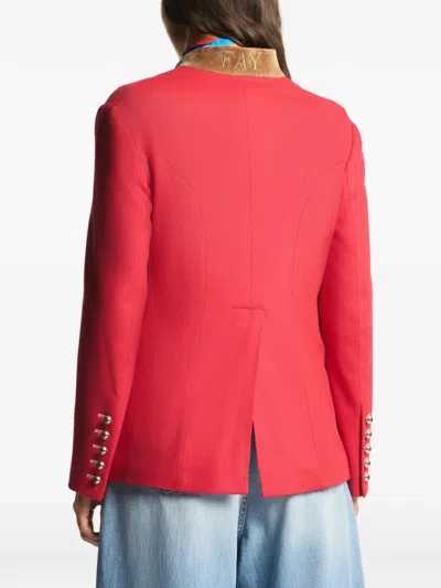 Fay Button-up Jacket In Red