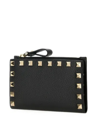 Valentino Rockstud Leather Card Case In Pattern