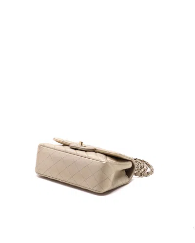 Pre-owned Chanel Classic Caviar Mini Rectangular Single Flap Bag In Gold