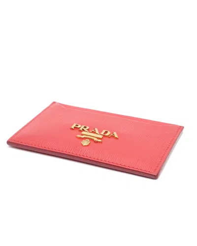 Prada Card Holder In Red