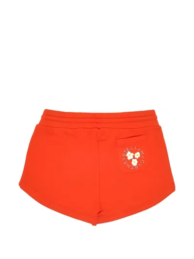 Stella Mccartney Drawstring Logo-print Shorts In Red