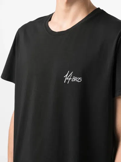 14bros Logo-print Cotton T-shirt In Multi