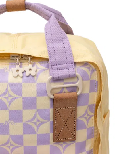 Doughnut Mini Macaroon Kaleido Checked Backpack In Orange