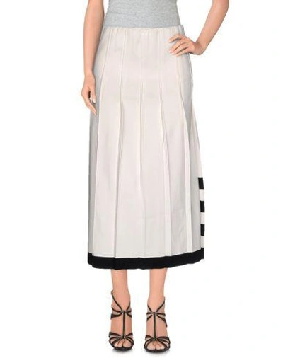 Shop Calvin Klein Collection Midi Skirts In Ivory