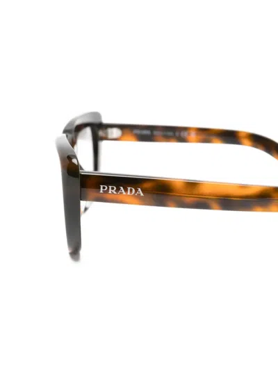 Prada Tortoiseshell-effect Rectangle-frame Sunglasses In Pattern