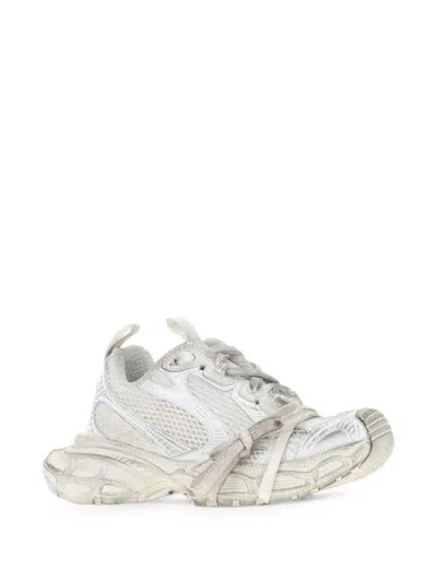 Balenciaga White Polyurethane Polyester Sneakers In Neutral