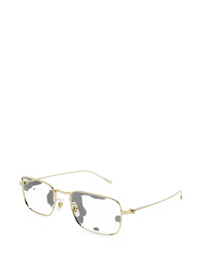 Montblanc Rectangle-frame Glasses In Gold