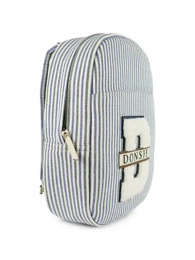 Donsje Raffie Striped-pattern Backpack In Pink