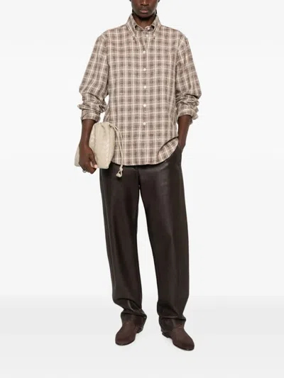 Rohe Check-pattern Shirt In Brown