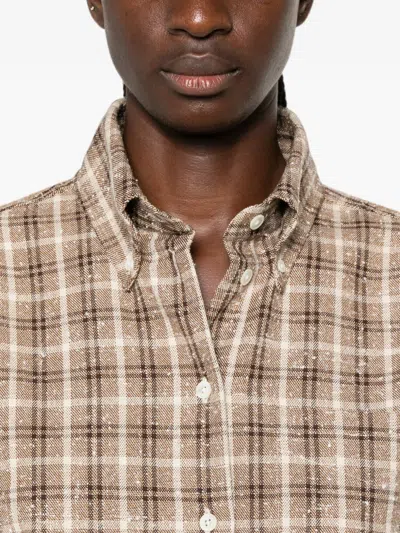 Rohe Check-pattern Shirt In Brown