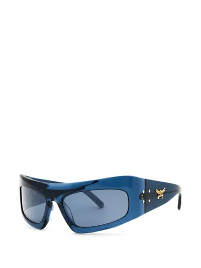 Mcm Shield Geometric-frame Sunglasses In Blue