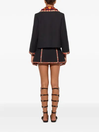 Pucci Cotton Jacket With Embroidered Collar In Multi