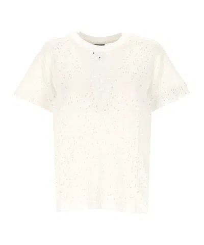 Thom Krom Distressed T-shirt In White