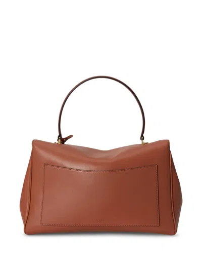 Ralph Lauren Medium Farrah Leather Soft Satchel Bag In Pattern