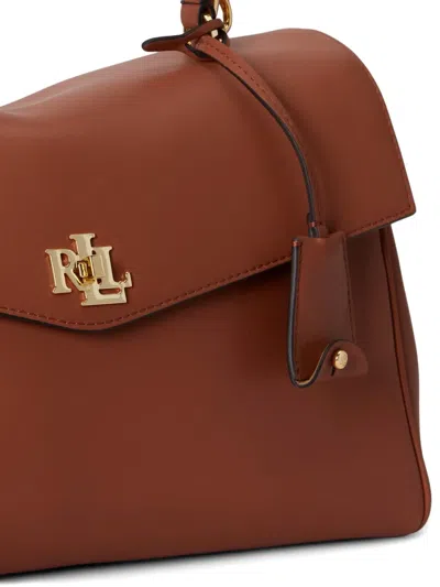 Ralph Lauren Medium Farrah Leather Soft Satchel Bag In Pattern