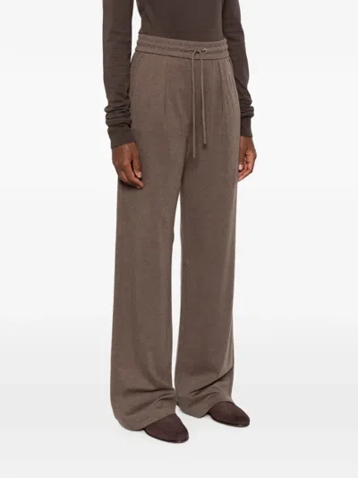 Max Mara Drawstring Track Pants In Brown