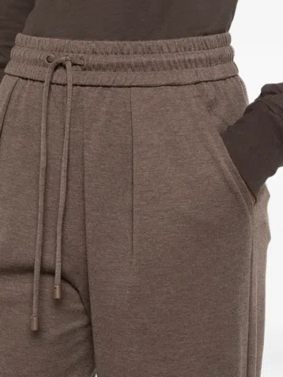 Max Mara Drawstring Track Pants In Brown