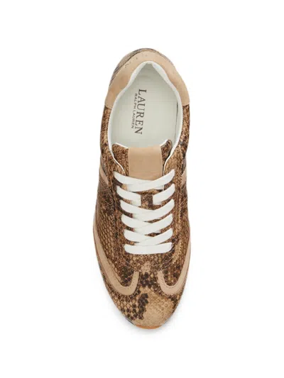 Ralph Lauren Dani Python-embossed Leather Sneakers In Multi