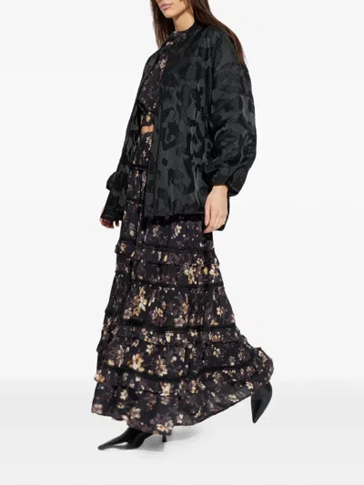 Allsaints Bayse Oversized Bomber Jacket In Black