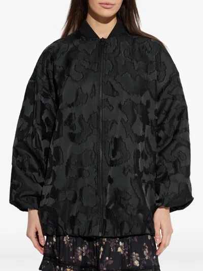 Allsaints Bayse Oversized Bomber Jacket In Black