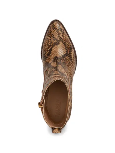Ralph Lauren Python-embossed Leather Ankle Boots In Brown