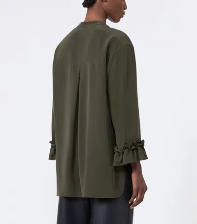 Max Mara Long-sleeved Top In Green