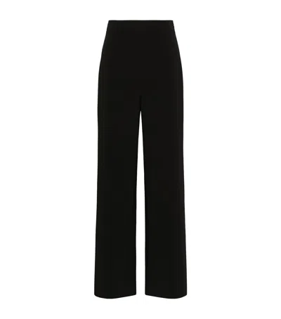 Max Mara Compact Cady Trousers With Invisible Left-side Zip In Black