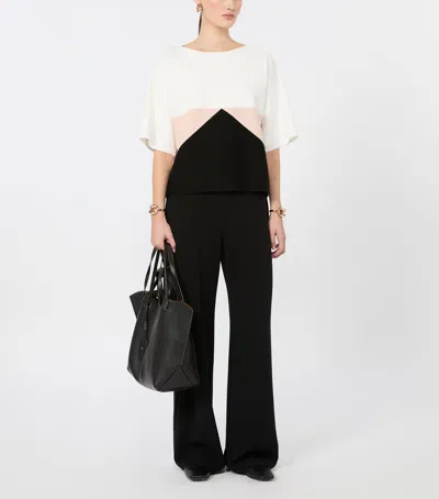 Max Mara Compact Cady Trousers With Invisible Left-side Zip In Black