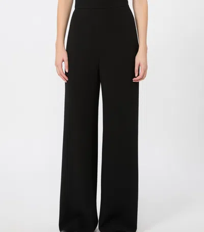 Max Mara Compact Cady Trousers With Invisible Left-side Zip In Black