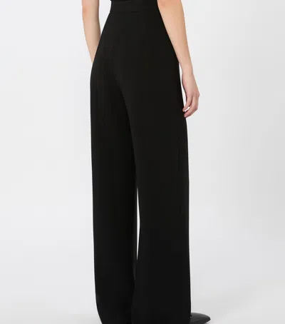 Max Mara Compact Cady Trousers With Invisible Left-side Zip In Black