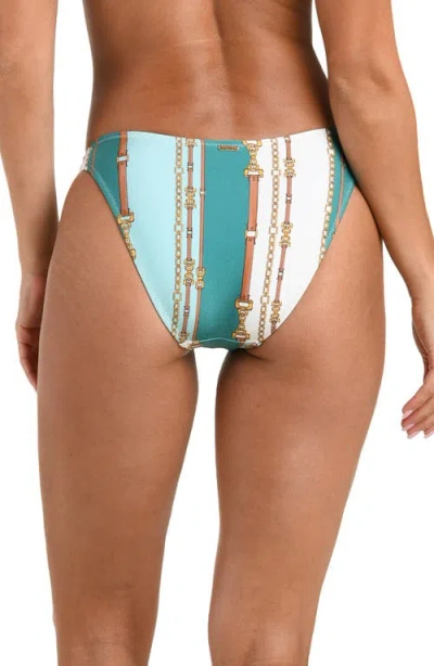 L'agence Nicole Belt Stripe Classic Bikini Bottom In Multi