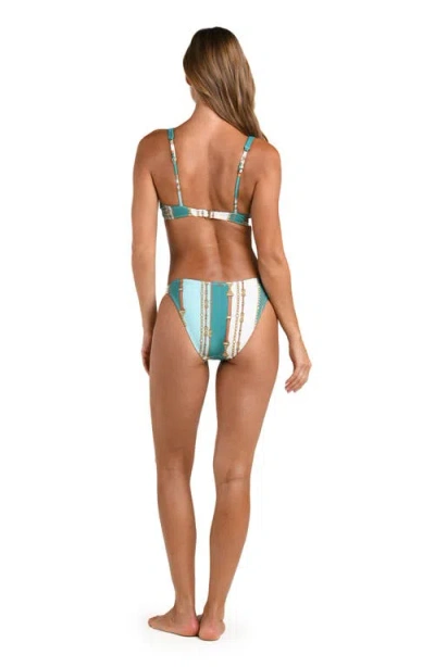 L'agence Nicole Belt Stripe Classic Bikini Bottom In Multi