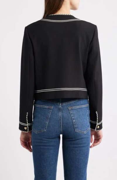 Frame Button Embellished Jacket In Black