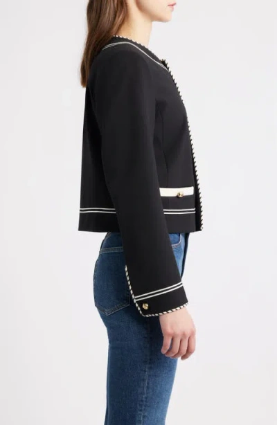 Frame Button Embellished Jacket In Black