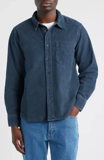 Corridor Cotton Corduroy Button-up Shirt In Blue