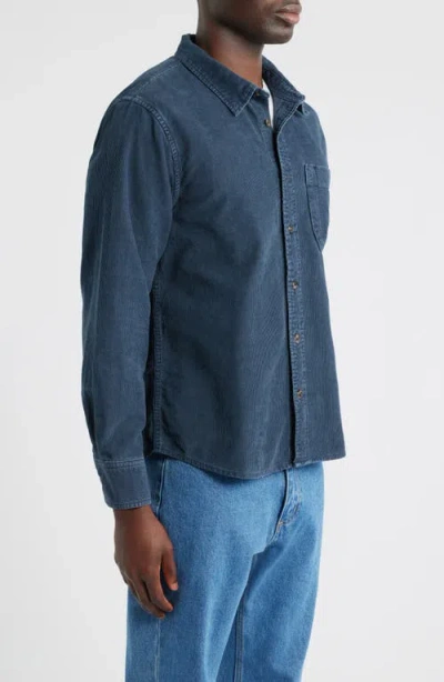 Corridor Cotton Corduroy Button-up Shirt In Blue