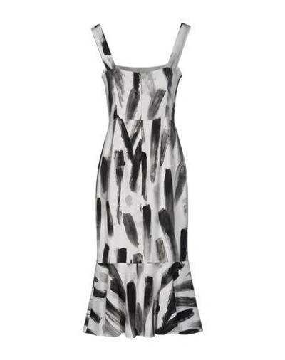 Shop Dolce & Gabbana Midi Dress In Steel Grey