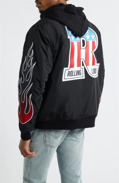 Rolling Loud Starting Line Flight Jacket In Black