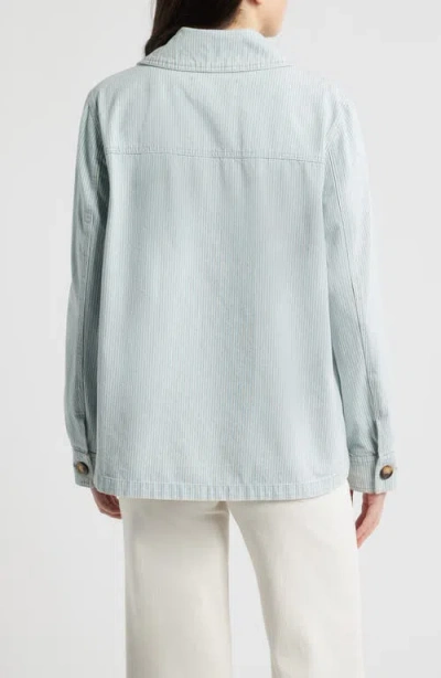 Bernardo Stripe Denim Jacket In Blue