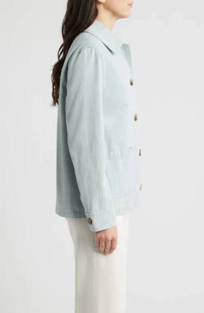 Bernardo Stripe Denim Jacket In Blue