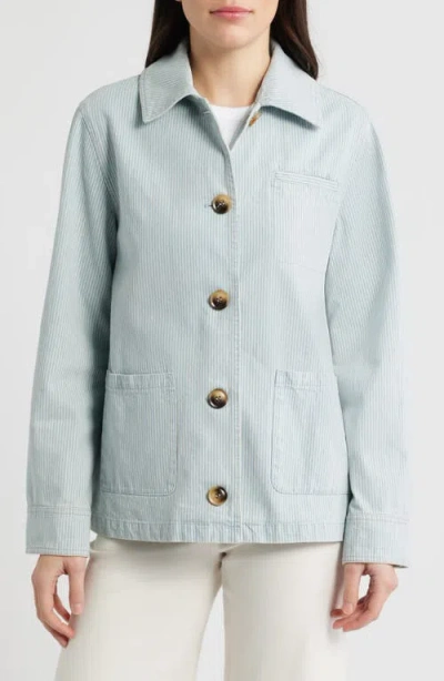 Bernardo Stripe Denim Jacket In Blue
