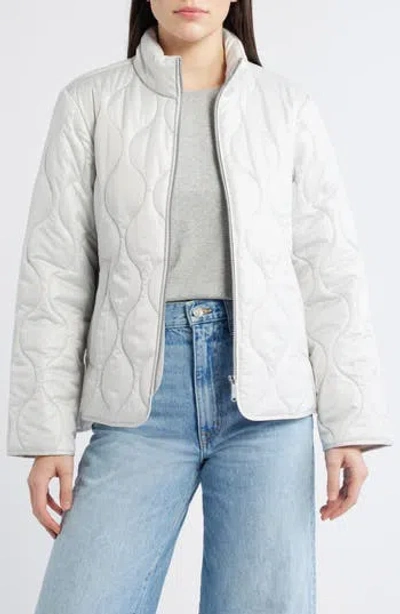 Sam Edelman Stand Collar Bomber Jacket In Gray