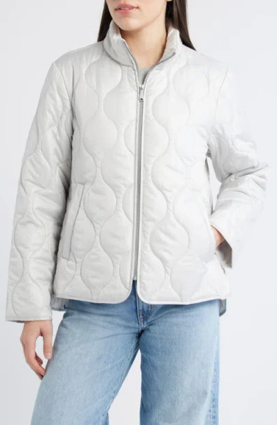 Sam Edelman Stand Collar Bomber Jacket In Gray