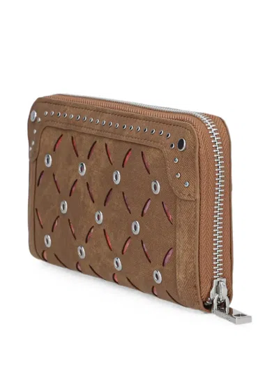 Desigual Stud-embellished Wallet In Red