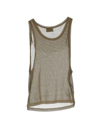 Shop Anthony Vaccarello Tank Top In Military Green