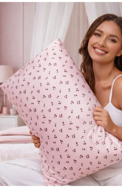 Luce Cherry Satin Pillowcase In Multi