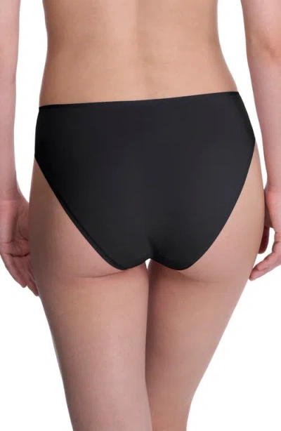 Natori Bliss Bare Cotton High Cut Briefs In Black