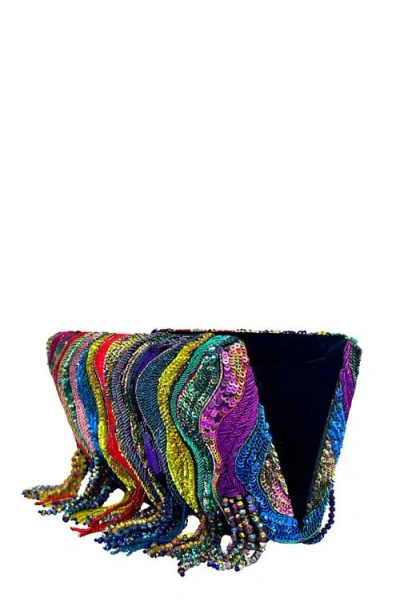 Simitri Zari Dune Clutch In Black